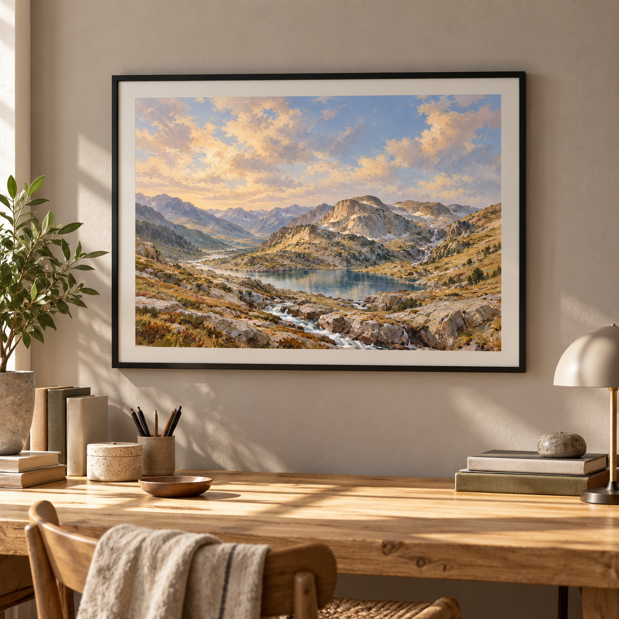 Pyrenean Lake Silence horizontal poster lifestyle