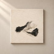 Quiet Charcoal Fold frameless square canvas