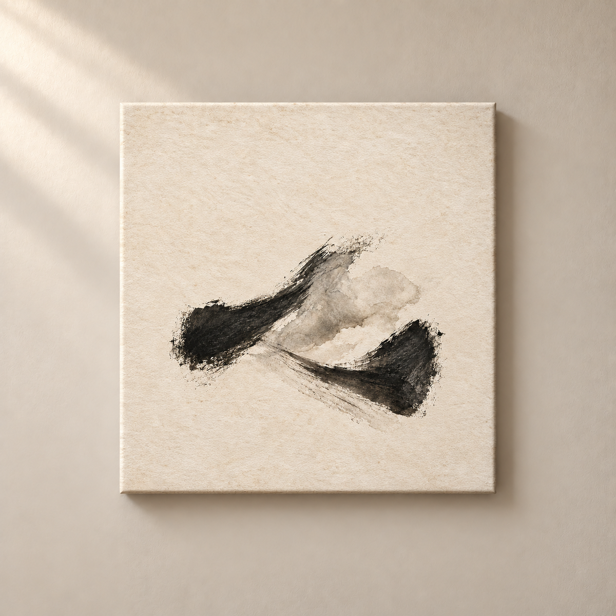 Quiet Charcoal Fold - Canvas