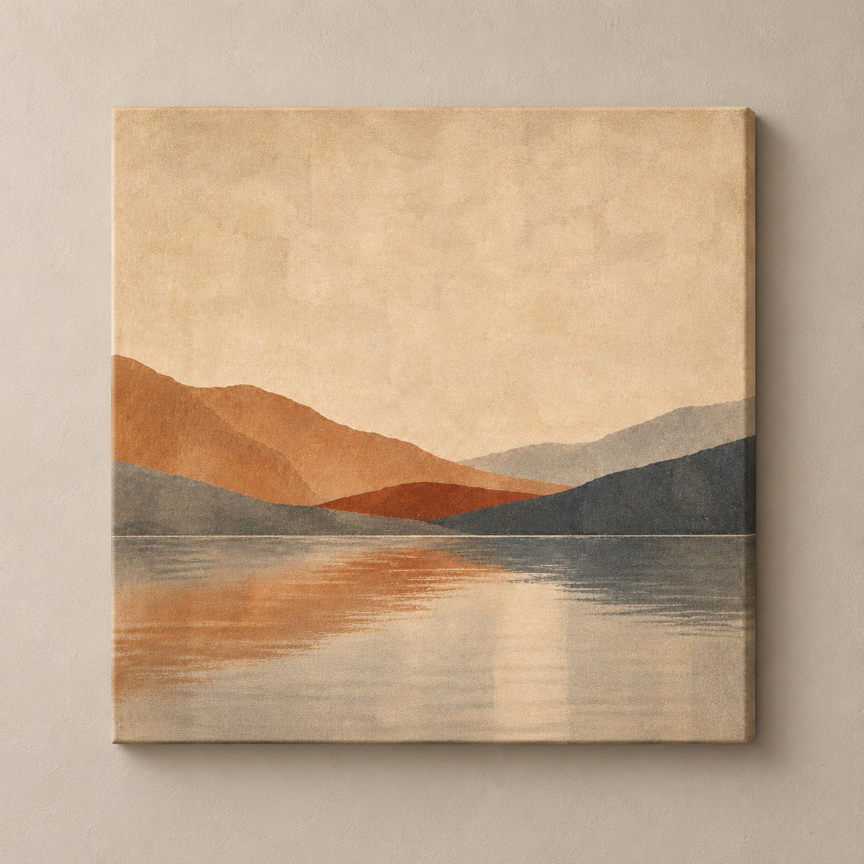 quiet reflection no 4 square canvas standalone mockup