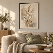 Reeds In Still Air - vertical poster in a home interior