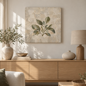 Sage Leaf Rhythm 60 x 60 cm canvas in a European interior