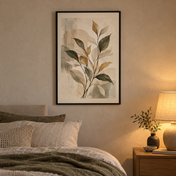 Serene Botanical Lines - vertical poster in a home interior
