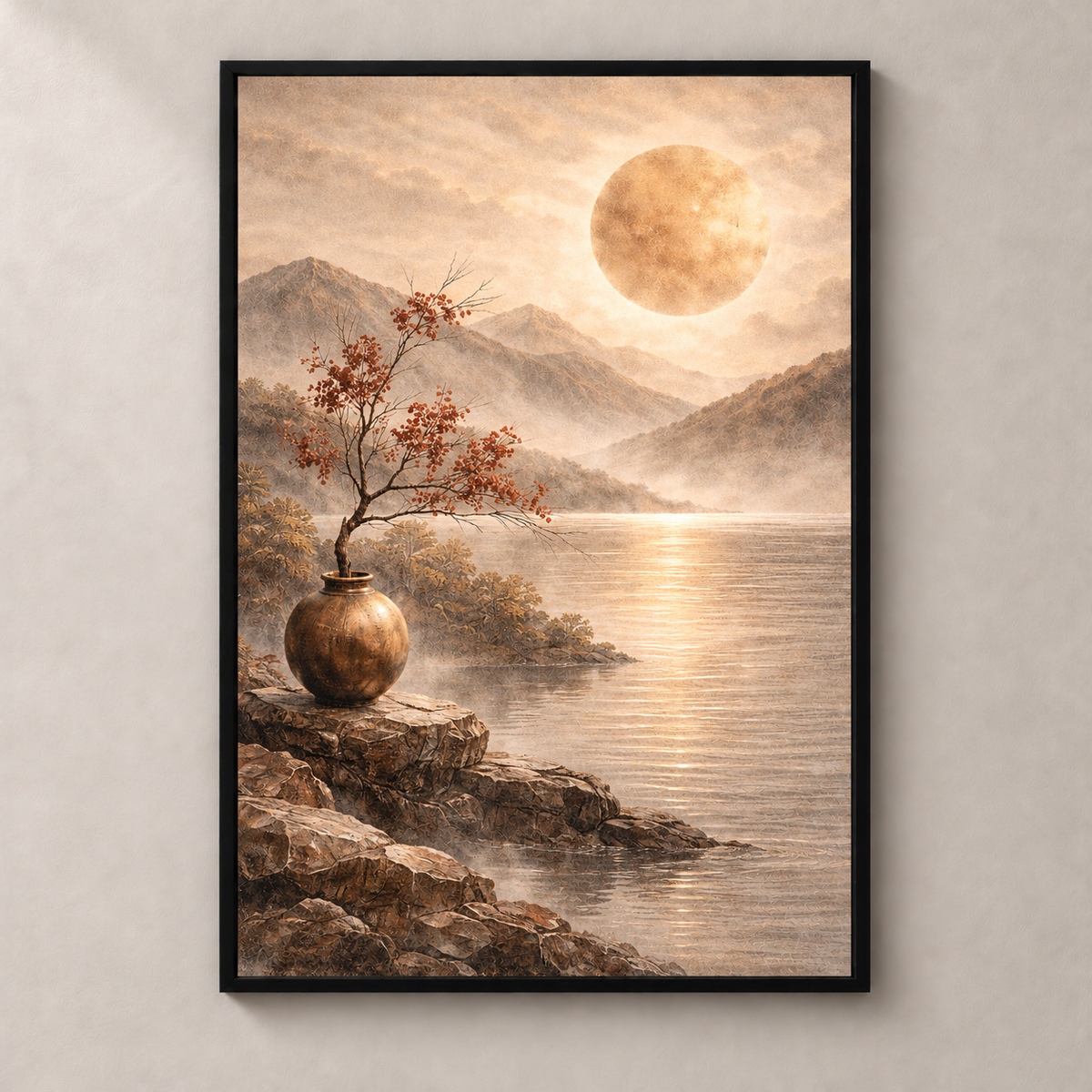 Paisagem de Flores ao Sol - Póster
