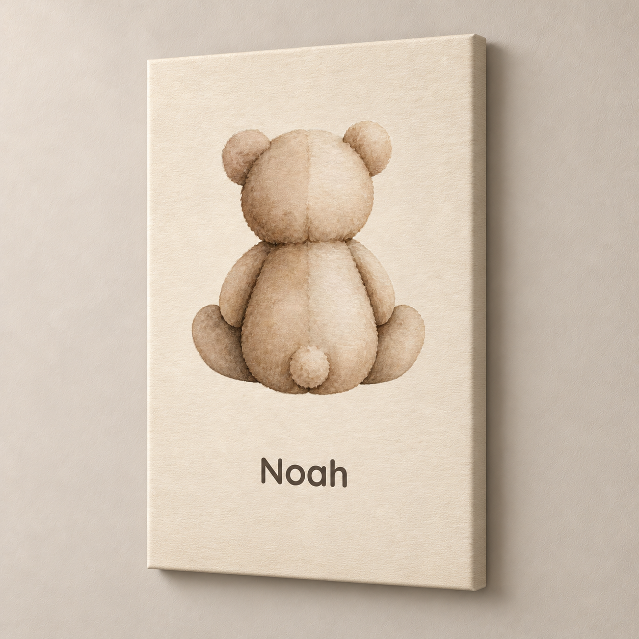 Teddy Bear canvasstand with example name Noah