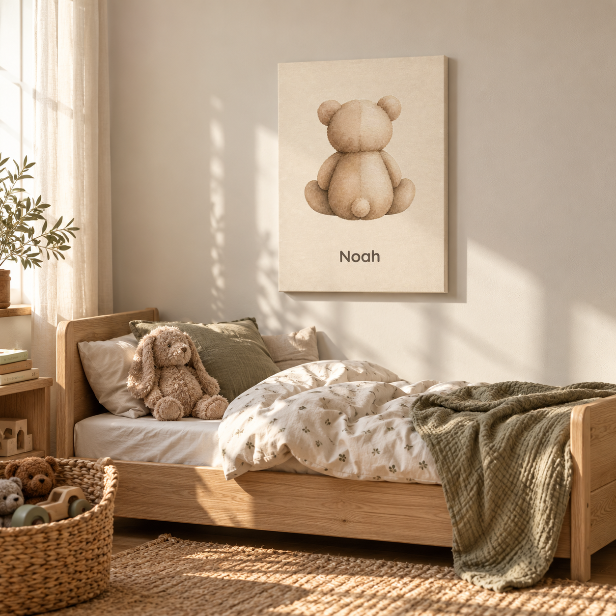 Teddy Bear canvasugc with example name Noah