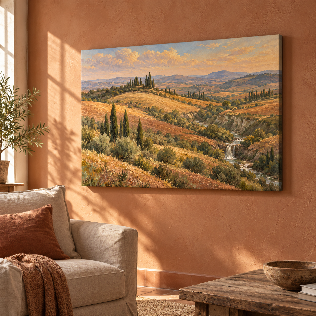 Tuscan Earth Layers horizontal canvas lifestyle