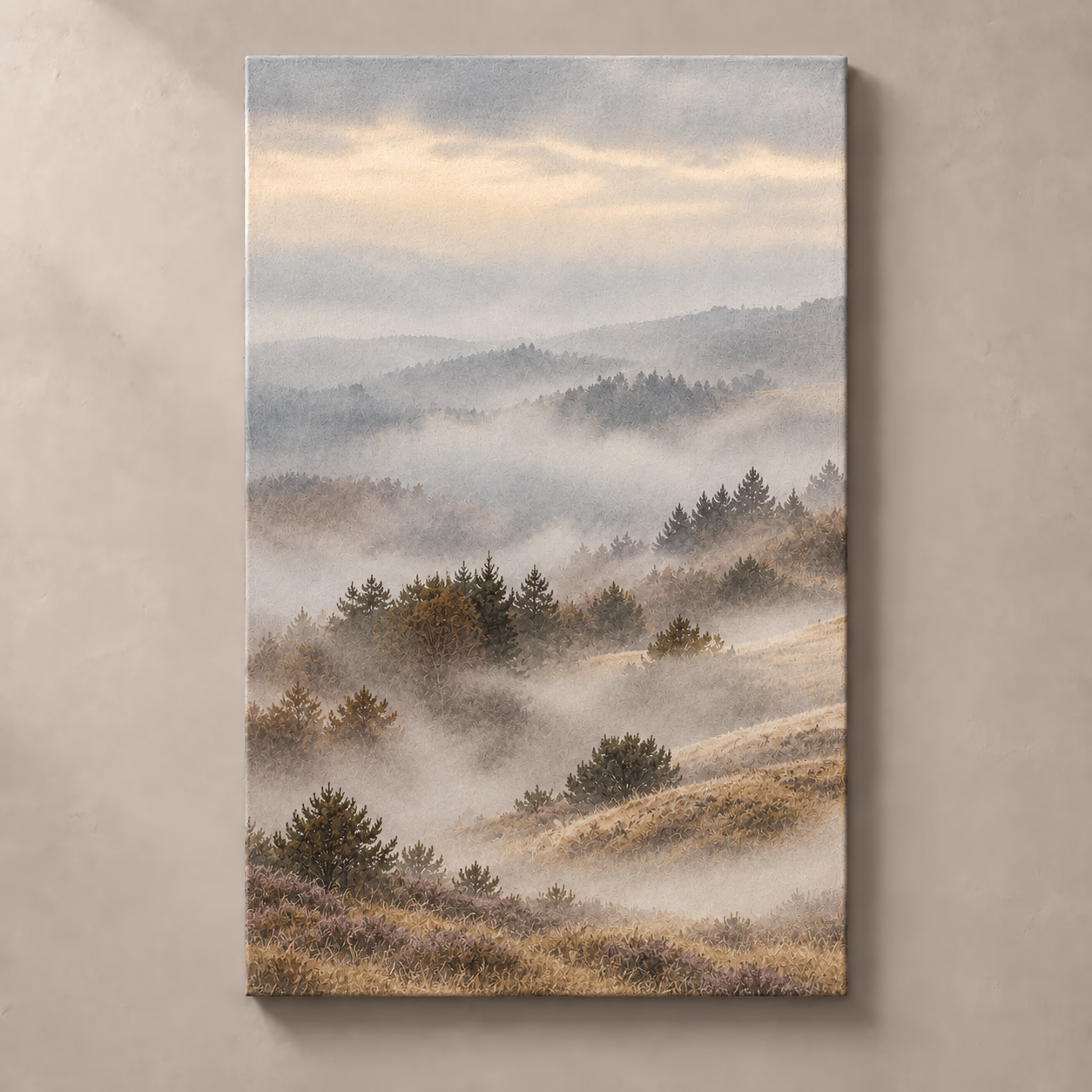 Where the Mist Settles verticaal canvas standalone mockup
