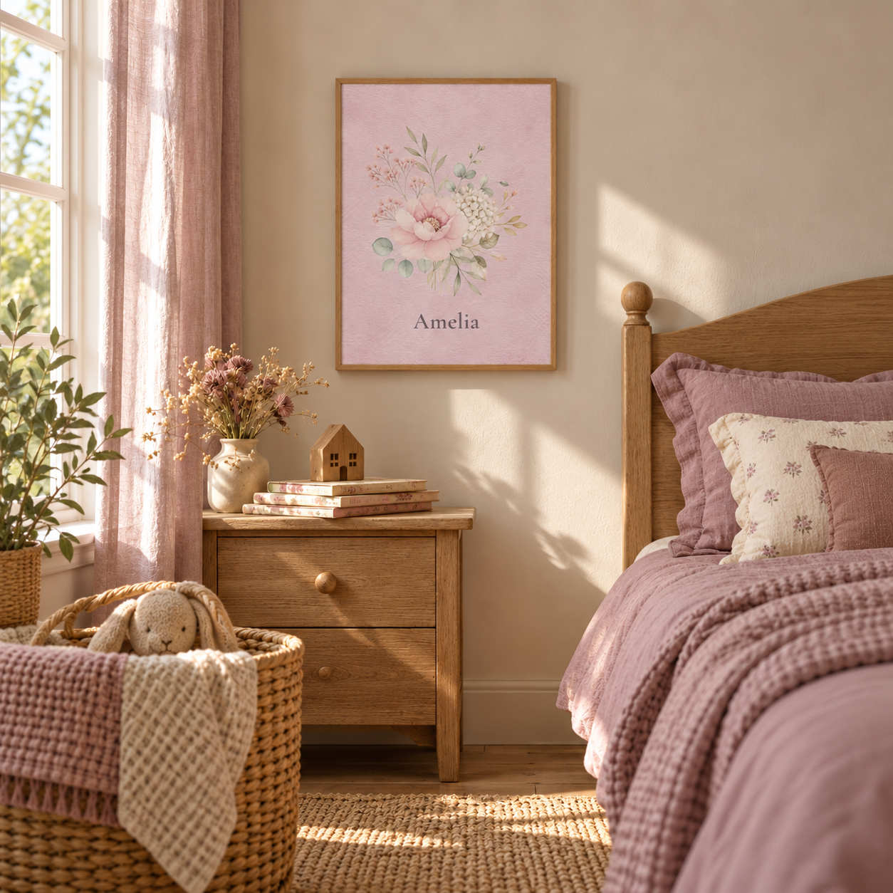 Wildflower Bouquet posterugc with example name Amelia