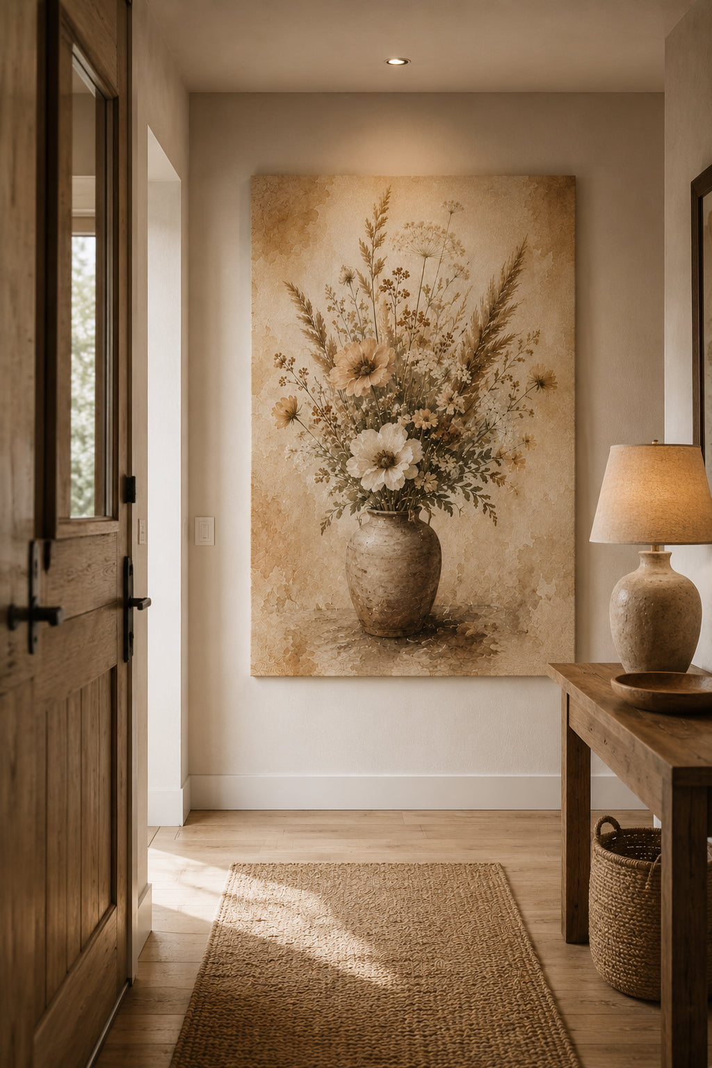 Rustige wanddecoratie in een luxe woonkamer